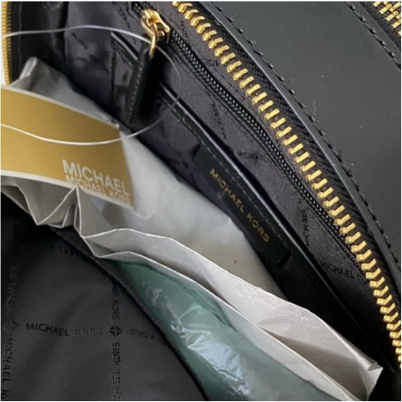 Michael Kors Jaycee Medium Pebbled Leather Backpack Black - Picture 8 of 12